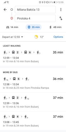 Google Maps Transit Srbija Niš gradski prevoz autobusi