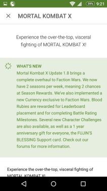 Mortal Kombat X mobile 1.8 ažuriranje