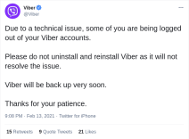 viber aplikacija pali serveri dopisivanje