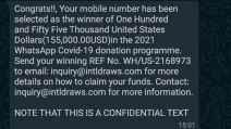 whatsapp poruka prevara korona nagrada 155000 dolara ne otvarajte vocap cirklularnu poruku