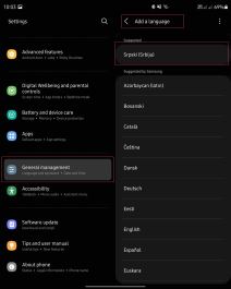 Podešavanja jezika na Samsung telefonima se nalaze pod General Management