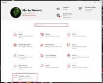 Update & Security opcija u podešavanjima