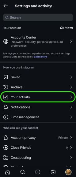 Kako vratiti obrisane slike na Instagramu korak 3.jpg