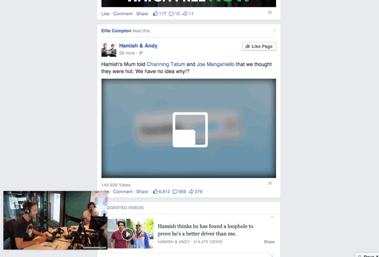 Facebook video može da pluta po stranici i da se prevlaci mišem