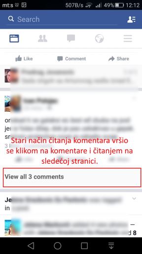 Facebook promenio nacin citanja komentara