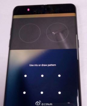 Samsung Galaxy Note 7 skener oka, detalji,