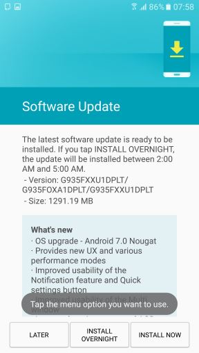 Android Nougat update za telefon