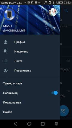 Twitter nocni mod
