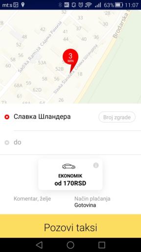 Yandex Taxi Beograd cene dostupnost
