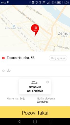 Yandex Taxi Beograd cene dostupnost
