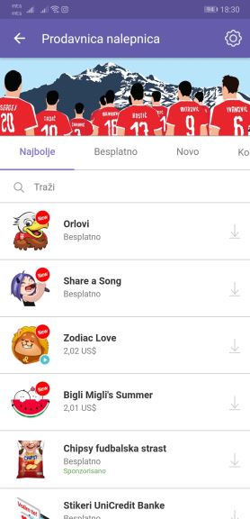 Viber Orlovi Srbija stikeri