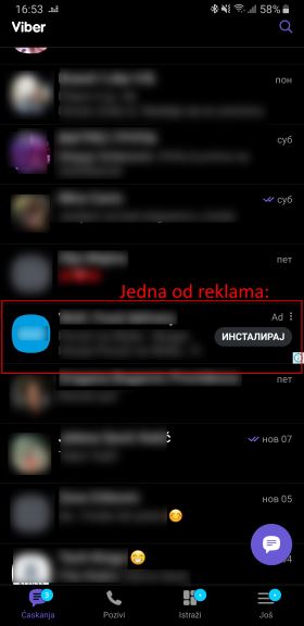 Viber reklame cetovi, Viber prikazuje reklame u cetovima, Viber reklame kako rade, Viber reklame