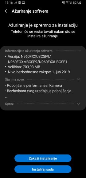 Samsung Galaxy Note 9 Nocni mod ažuriranje softvera, Note 9 Night mode stigao u Srbiju Android updat