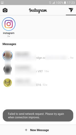 Instagram ne radi na mobilnoj mreži