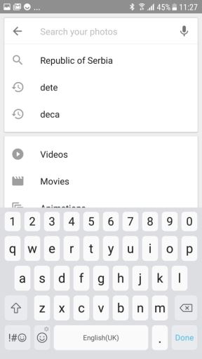 Fotografije pretraga galerija Google Photos