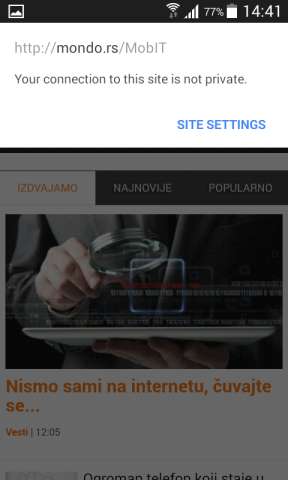 chrome android kopiranje adrese sajta i linkova