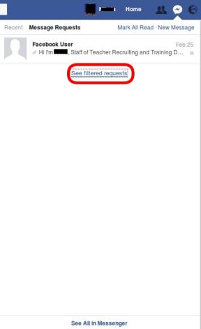 Facebook Message Requests, kako videti skrivene poruke, 