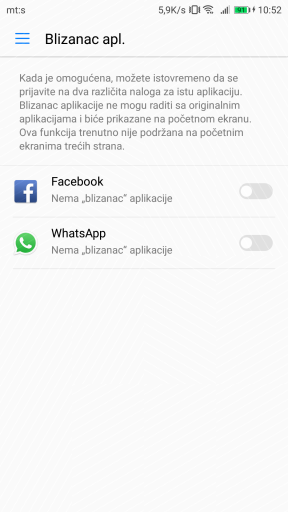 Dva Facebook naloga na istom telefonu, Dva Messenger naloga na istom telefonu, Dva WhatsApp naloga n