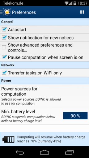Kako iskoristiti stari Android, BOINC aplikacija