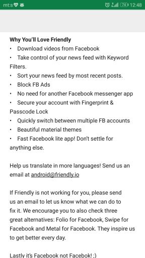 Zamena za Facebook i Messenger aplikacije FRIENDLY Android i iOS aplikacija