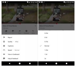 YouTube Speed Control opcija na mobilnom
