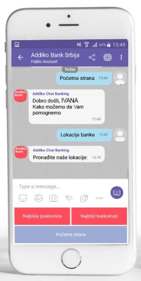 Viber Addiko banka, Viber Addiko Chat Banking