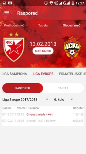 FK Crvena zvezda aplikacija iOS Android download, opis, slike, video