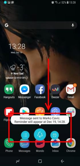 Samsung Galaxy Note 9 Reminder aplikacija