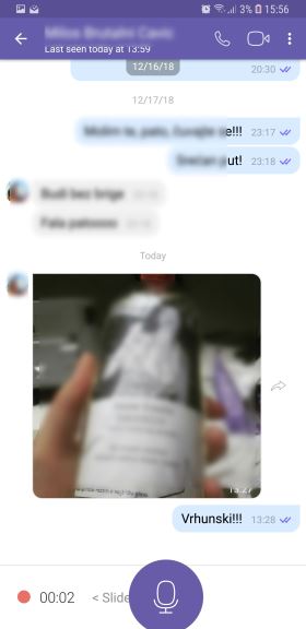 Viber glasovne poruke 15 minuta trajanje