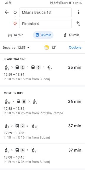 Google Maps Transit Srbija Niš gradski prevoz autobusi