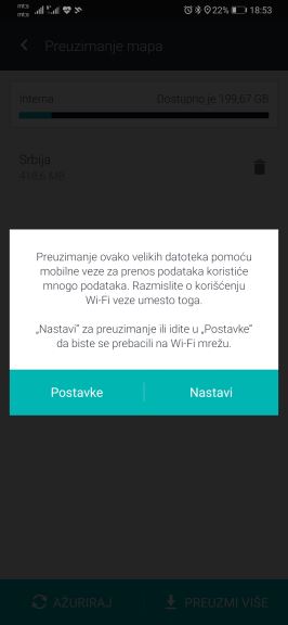 Mapa Srbije HereWeGo aplikacija navigacija kroz Srbiju