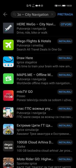 Huawei GPS navigacija, Huawei mape, Huawei Google Maps, Huawei HERE WeGo navigacija