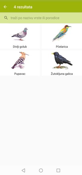 aplikacija ptice na dlanu koje ptice se nalaze u Srbiji
