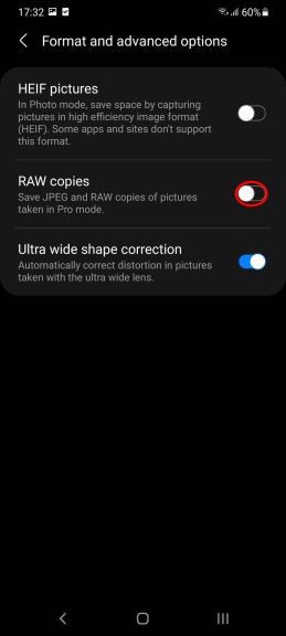 puna memorija telefona raw format kamere slika