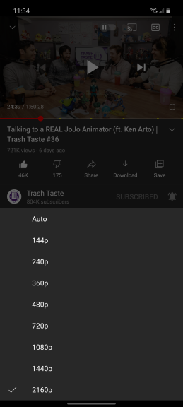 youtube 4k rezolucija mobini telefoni podrška google
