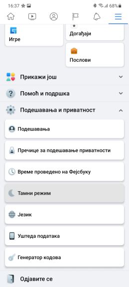 facebook dark mode kako radi aktivacija slike taman režim fejs aplikacija video