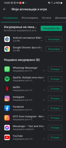 viber android aplikacije ne rade pucaju izbacuju na početni ekran sistemski webview greška update