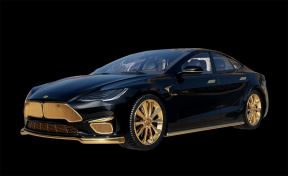 tesla model s caviar zlatni električni automobil tesla motors