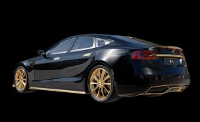tesla model s caviar zlatni električni automobil tesla motors