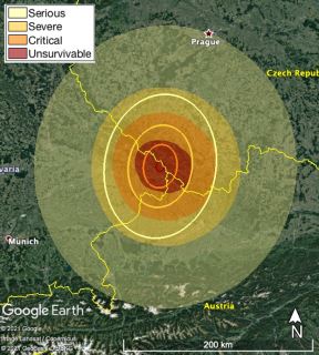 udar asteroida simulacija katastrofalne posledice minhen prag