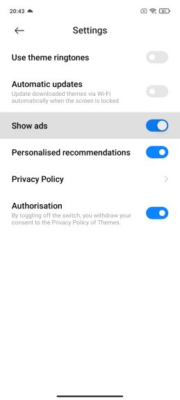 xiaomi telefoni kako iskljuciti reklame miui 12
