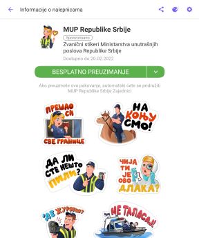 Viber MUP Srbije stikeri