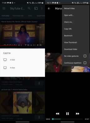 SkyTube Cast i opcije reprodukcije