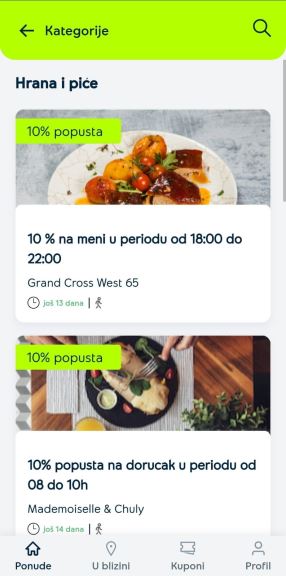 Yettel aplikacija popusti i ponude u kategoriji hrana i piće