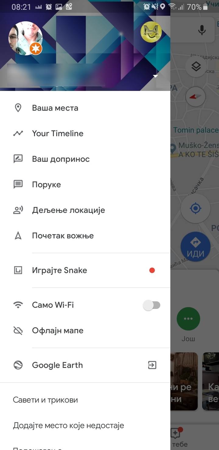Igra Zmijica na Google Maps