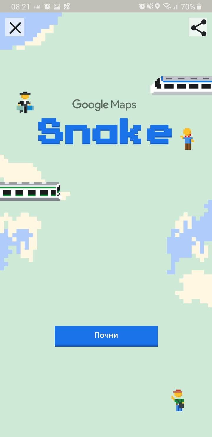 Igra Zmijica na Google Maps
