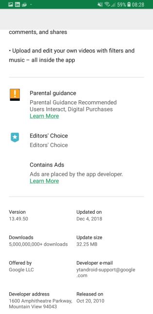 YouTube aplikacija instalirana pet milijardi puta Android OS, YouTube App Android