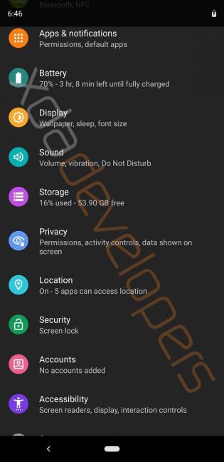 Android Q prve opcije, Android Q Google I/O