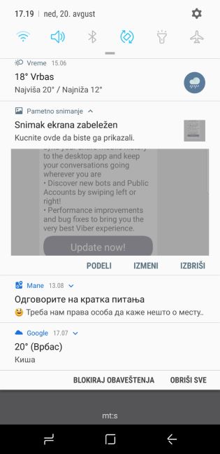 Viber update preko Viber poruke