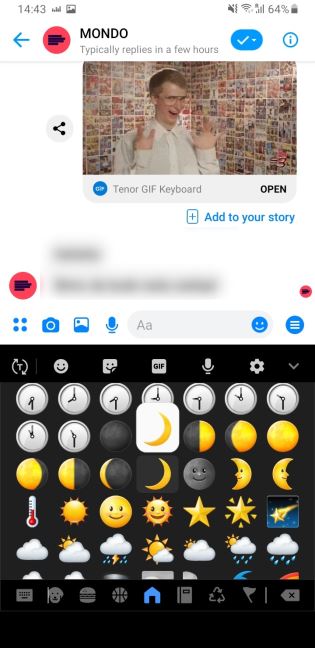 Messenger Dark Mode kako aktivirati, Messenger Dark Mode pošalji emoji mesec, Messenger Dark Mode